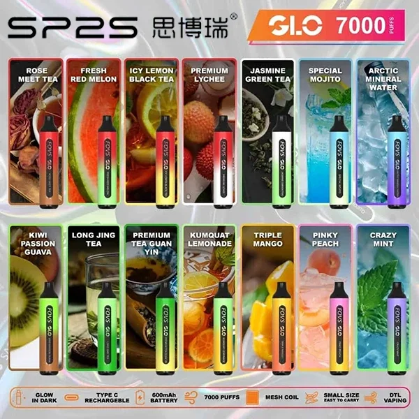 思博瑞SP2S-GLO-7000口拋棄式電子煙-口味推薦 思博瑞SP2S-GLO-7000口拋棄式電子煙-口味推薦